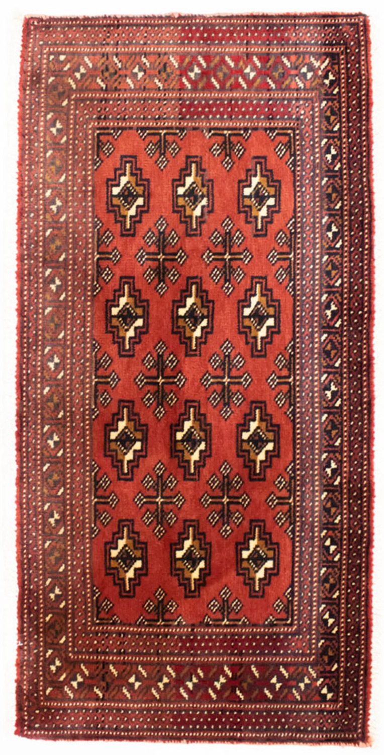 Tappeto corsia Tappeto Turkaman - 100 x 50 cm - rosso