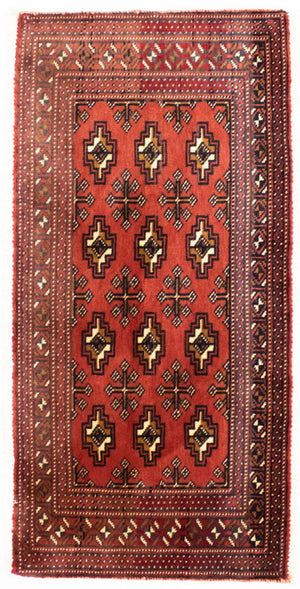 Tappeto corsia Tappeto Turkaman - 100 x 50 cm - rosso