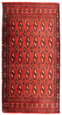Tappeto corsia Tappeto Turkaman - 100 x 50 cm - rosso