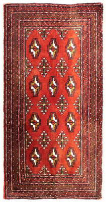 Tappeto corsia Tappeto Turkaman - 100 x 50 cm - rosso