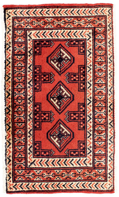 Tappeto corsia Tappeto Turkaman - 100 x 50 cm - rosso