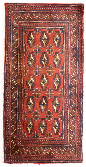 Tappeto corsia Tappeto Turkaman - 100 x 50 cm - rosso