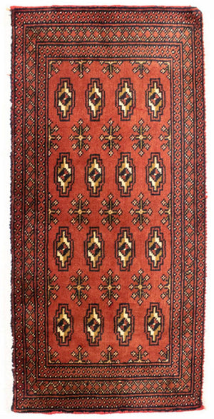 Tappeto corsia Tappeto Turkaman - 100 x 50 cm - ruggine