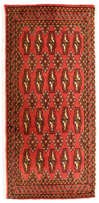 Tappeto corsia Tappeto Turkaman - 100 x 50 cm - rosso