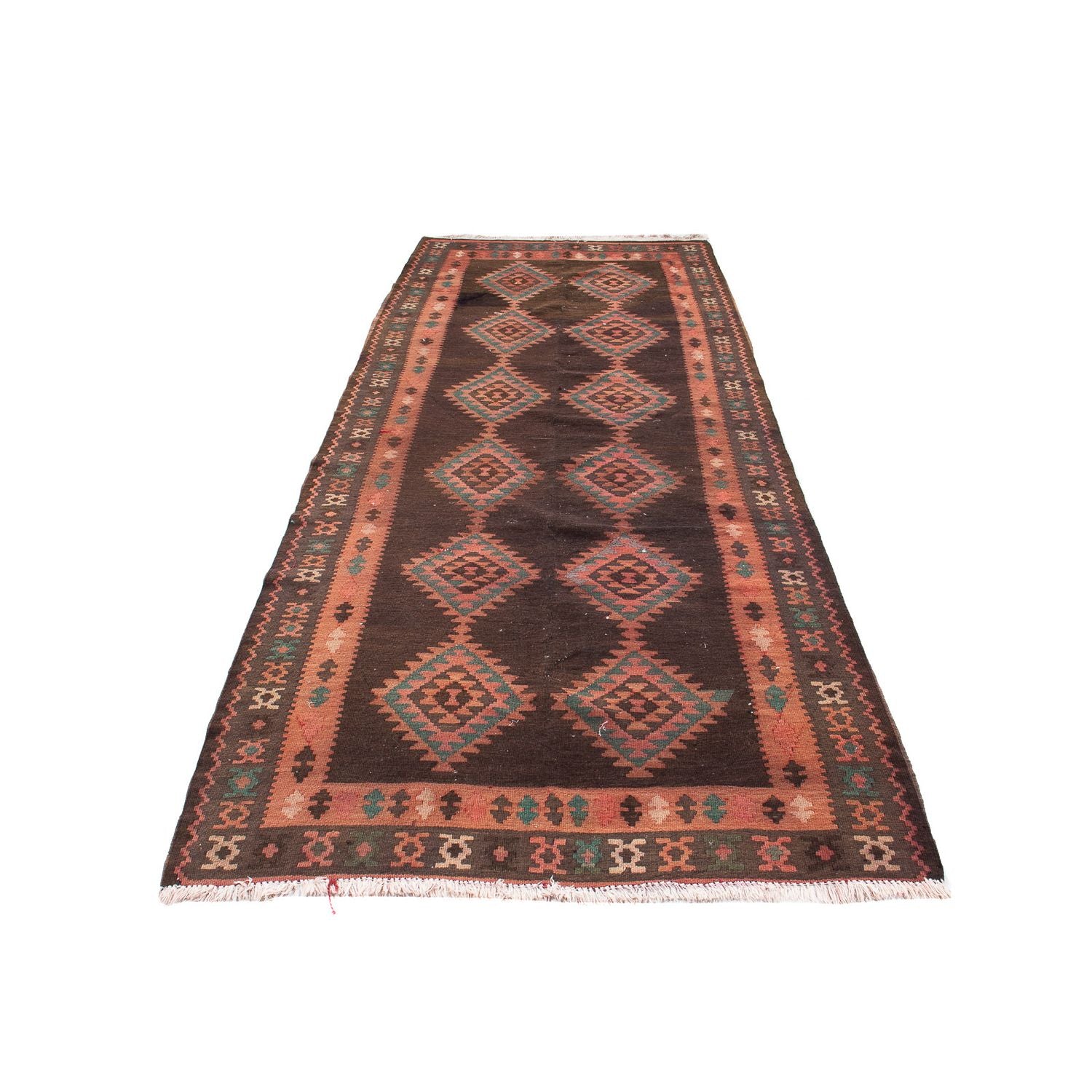 Tappeto corsia Tappeto Kelim - Vecchio - 290 x 110 cm - multicolore