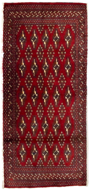 Tappeto Turkaman - 130 x 60 cm - rosso