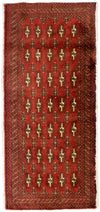 Tappeto Turkaman 60x130cm - Tappeto persiano - Rettangolo / Rosso / 60 x 130 cm Rettangolo