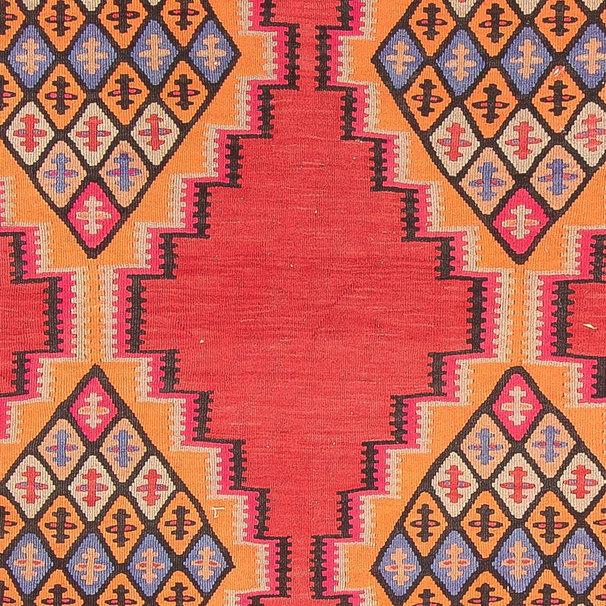 Tappeto corsia Tappeto Kelim - Vecchio - 395 x 180 cm - rosso