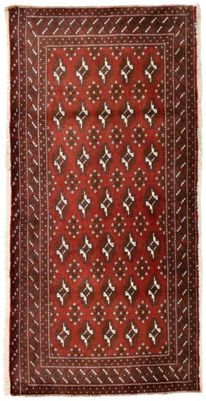 Tappeto Turkaman - 130 x 60 cm - rosso