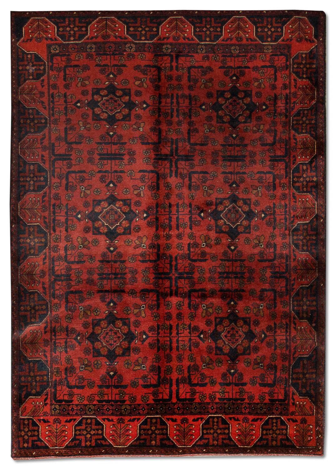 Tappeto afgano - Kunduz - 186 x 122 cm - rosso