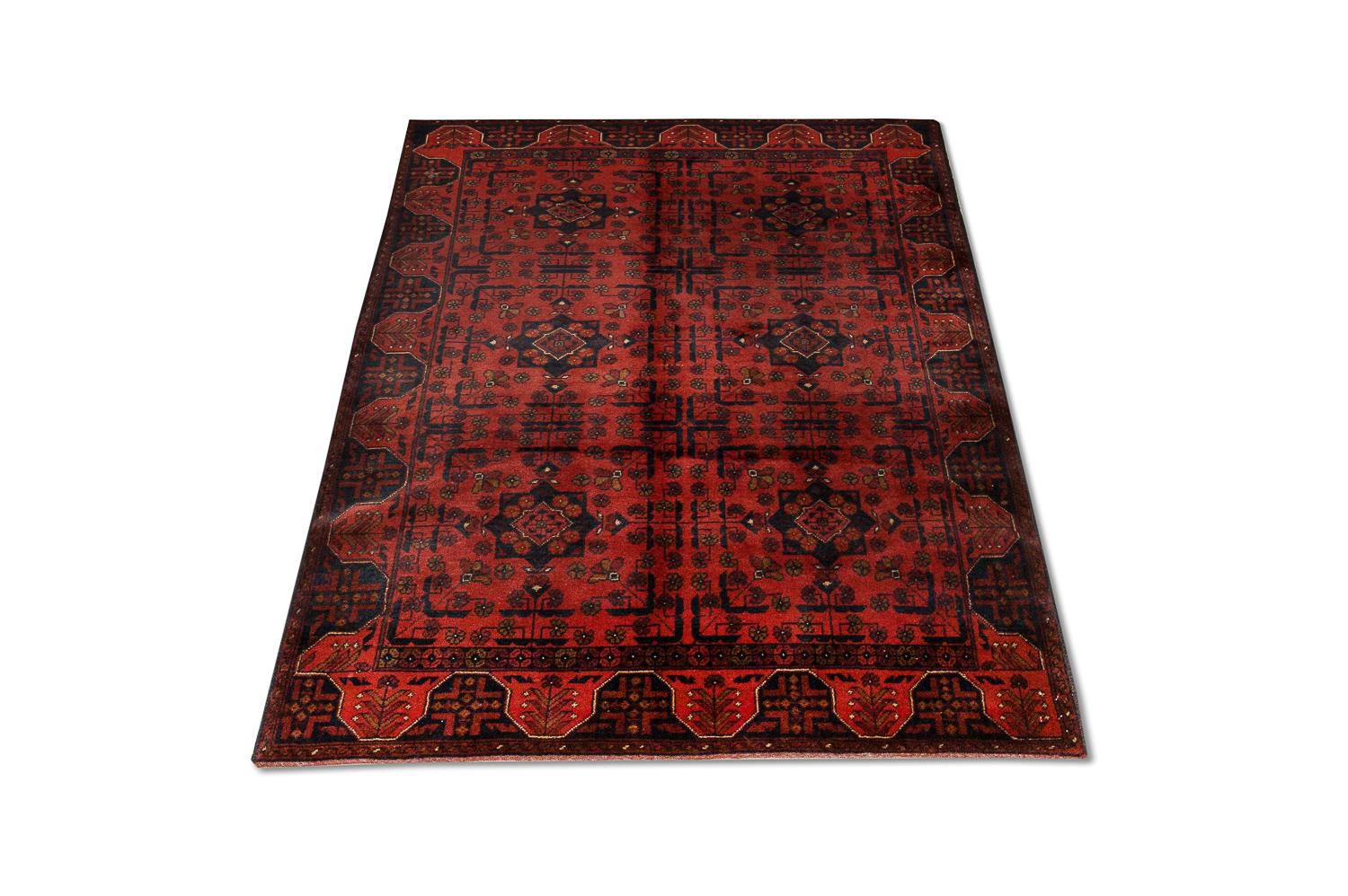 Tappeto afgano - Kunduz - 186 x 122 cm - rosso