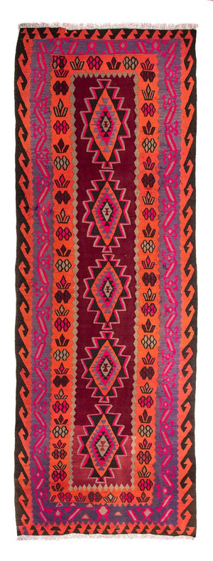 Tappeto corsia Tappeto Kelim - Vecchio - 390 x 141 cm - multicolore