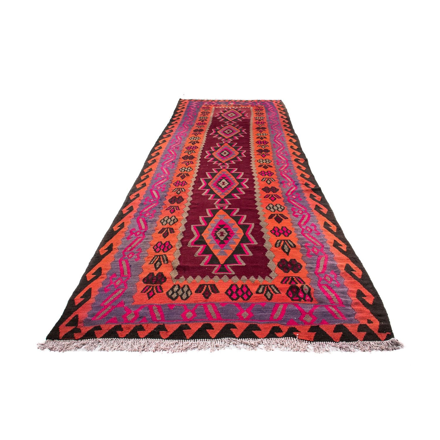 Tappeto corsia Tappeto Kelim - Vecchio - 390 x 141 cm - multicolore