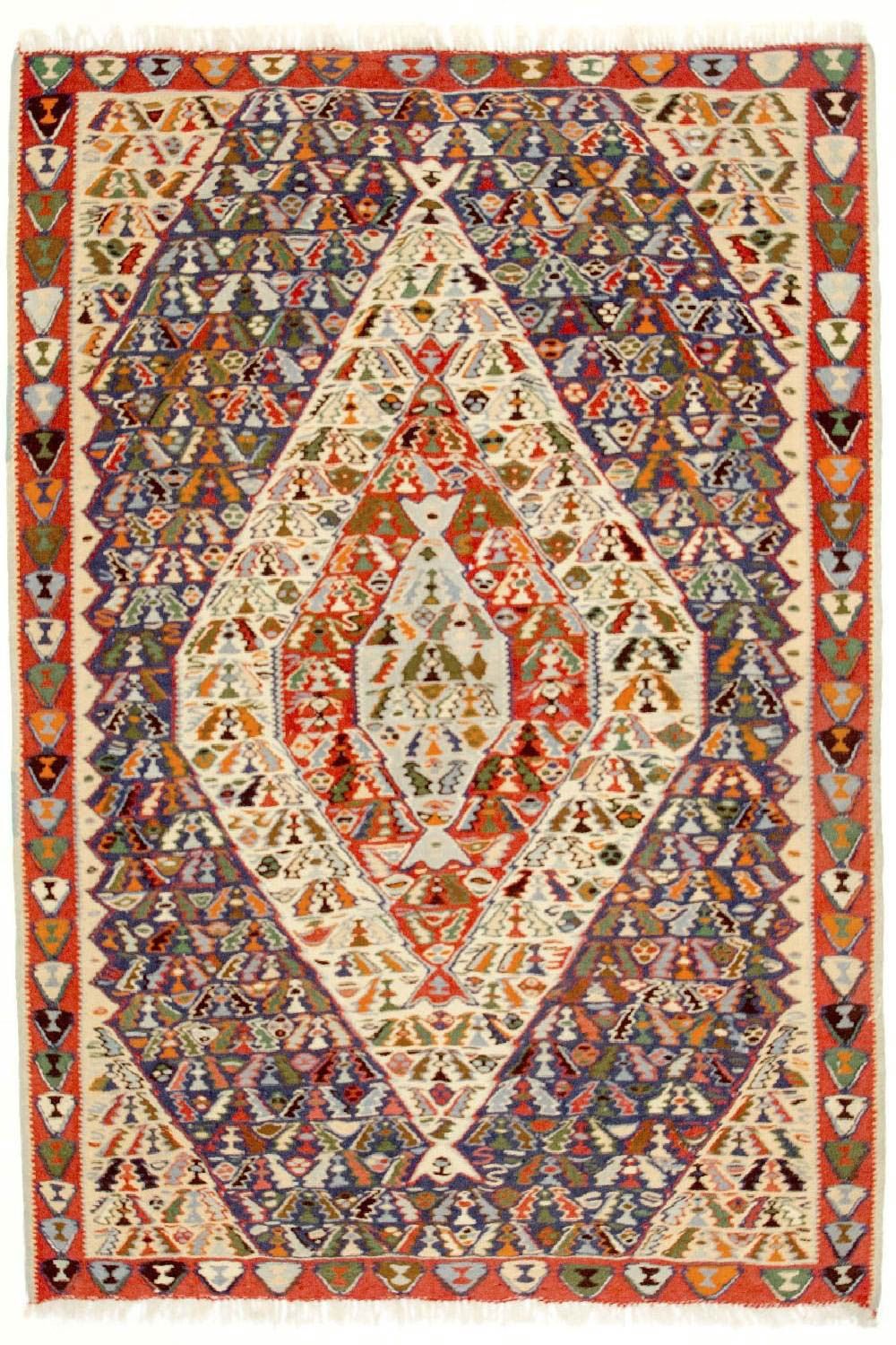 Tappeto Kelim - Vecchio - 153 x 119 cm - blu