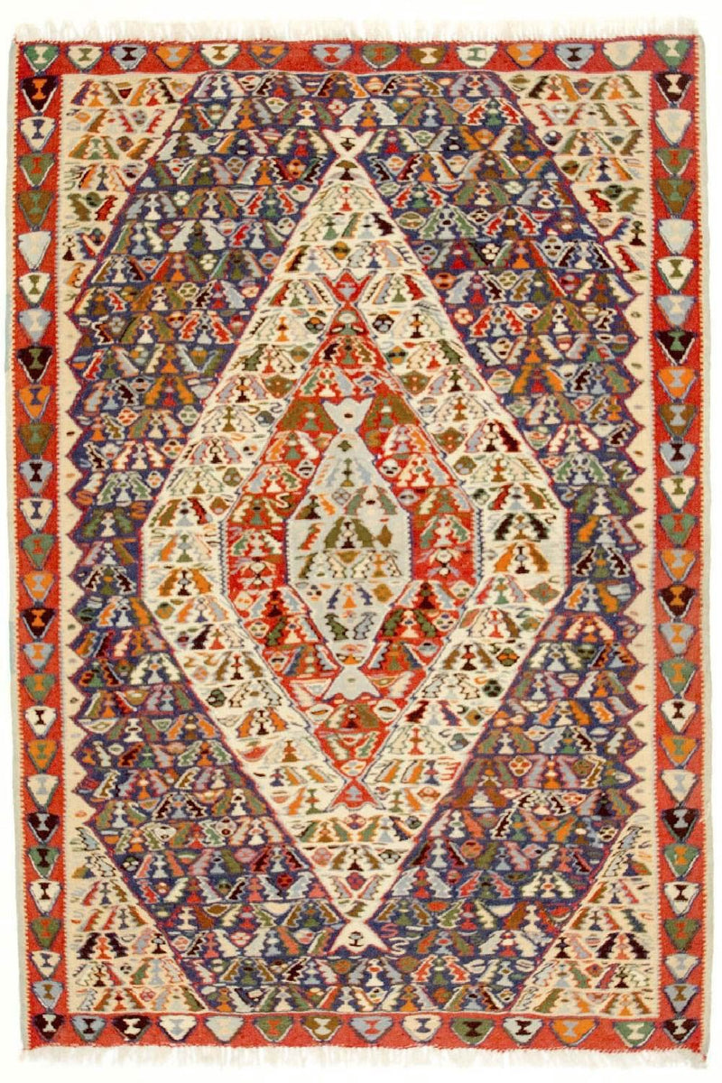 Tappeto Kelim - Vecchio - 153 x 119 cm - blu