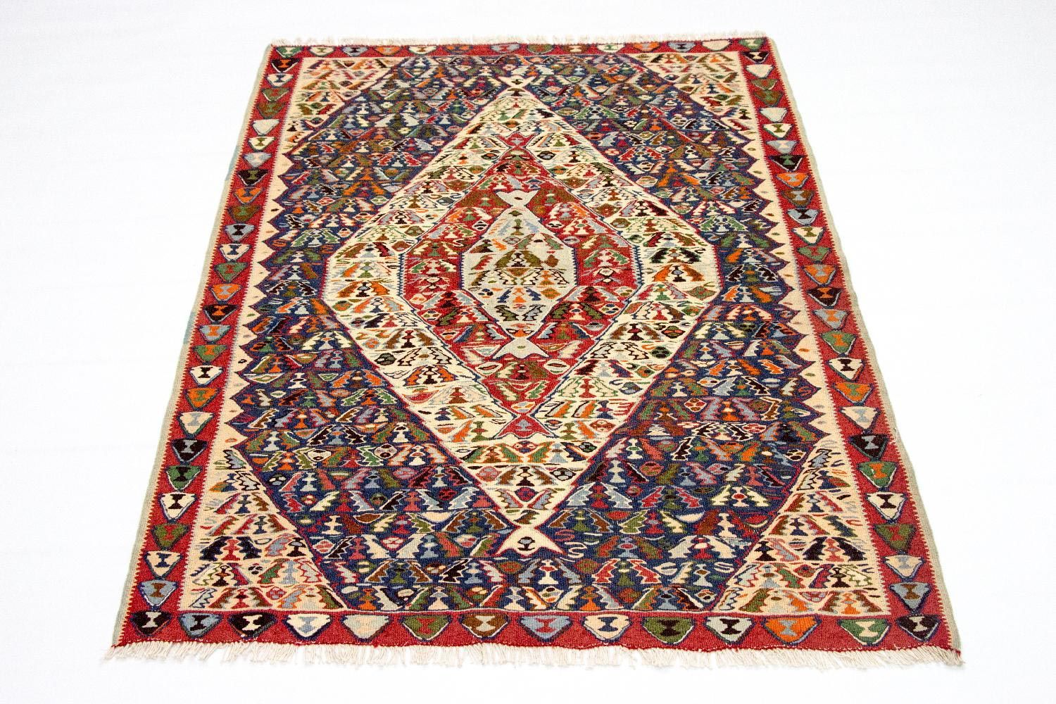 Tappeto Kelim - Vecchio - 153 x 119 cm - blu