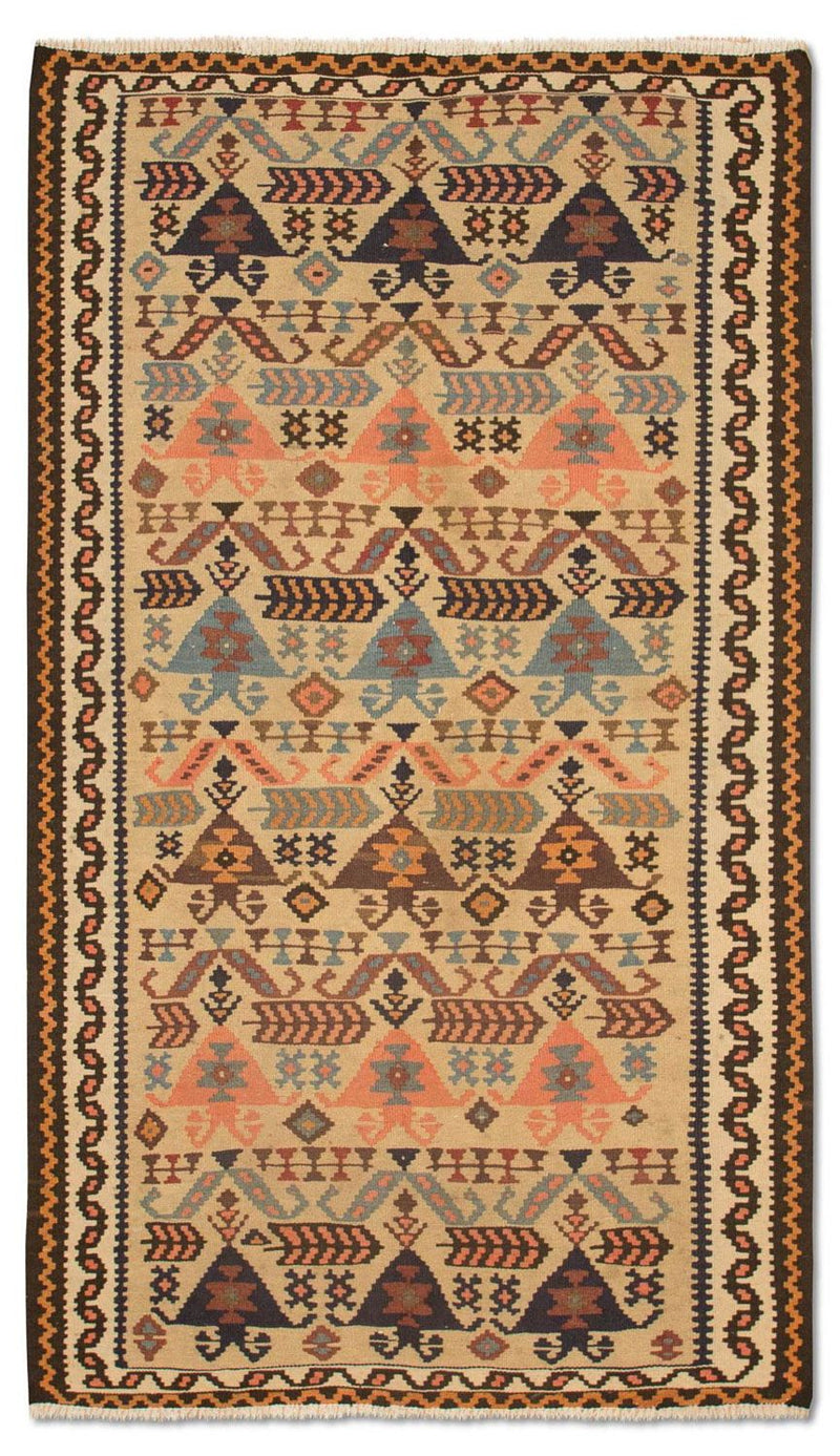 Tappeto corsia Tappeto Kelim - Vecchio - 195 x 108 cm - beige