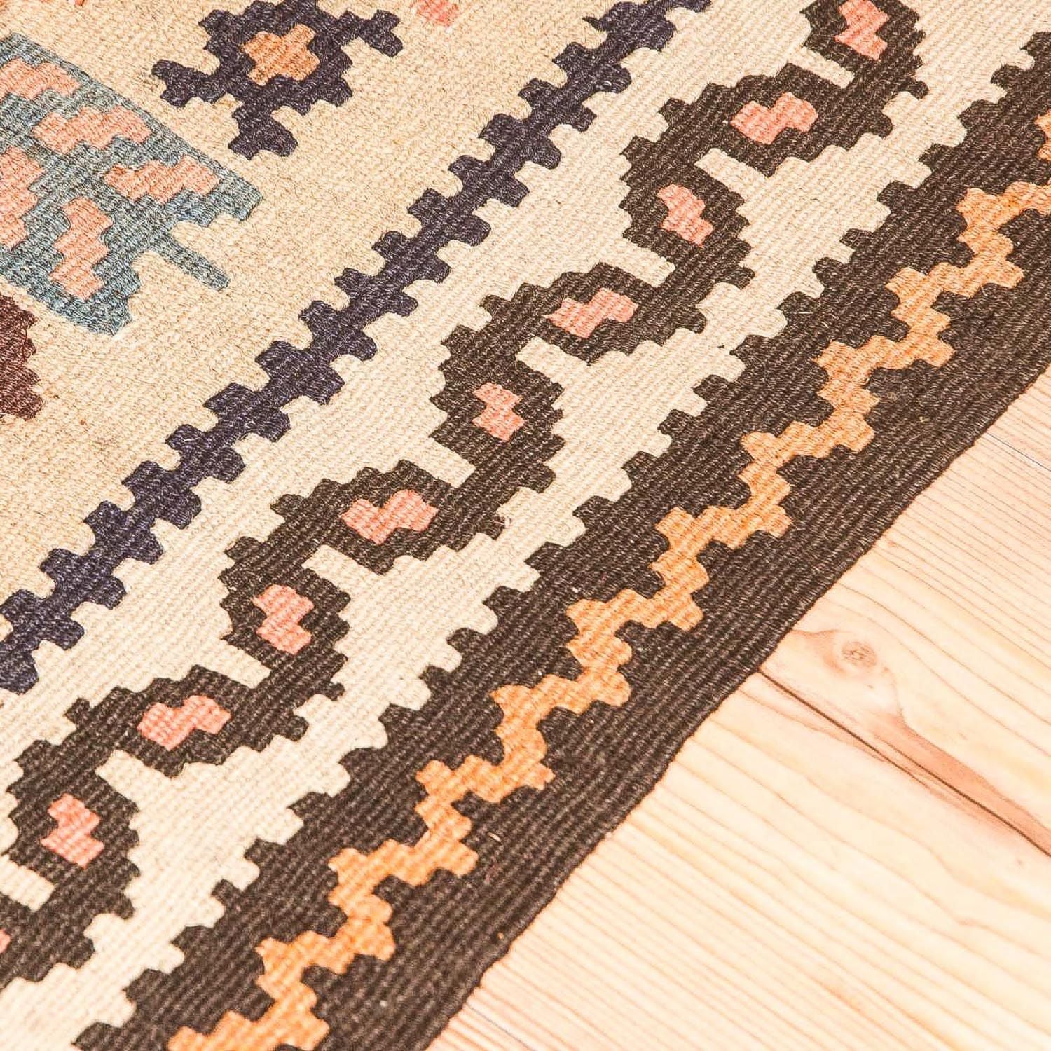 Tappeto corsia Tappeto Kelim - Vecchio - 195 x 108 cm - beige