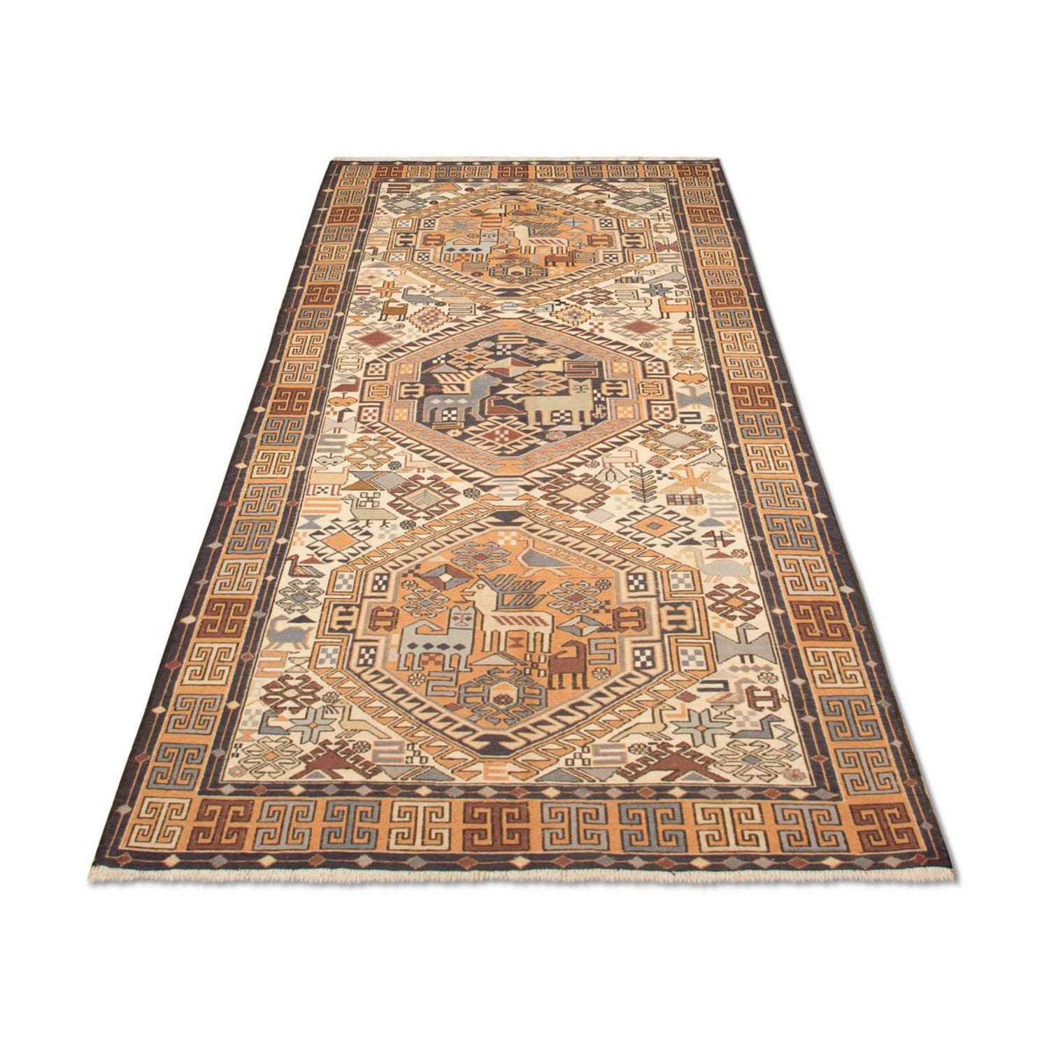 Tappeto corsia Tappeto Kelim - Orientale - 210 x 115 cm - beige