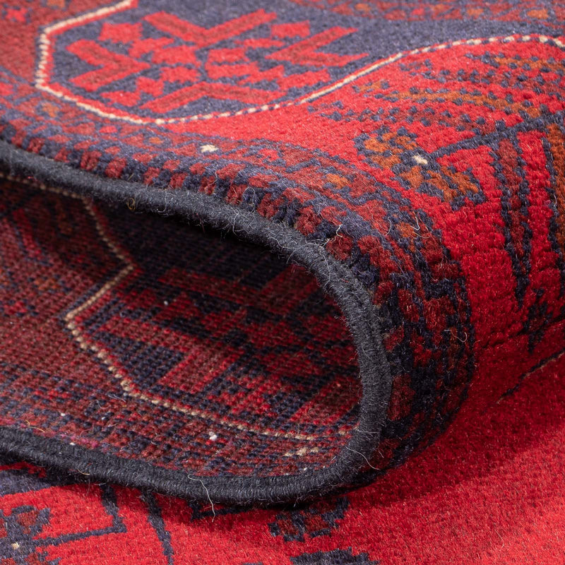 Tappeto corsia Tappeto afgano - Kunduz - 289 x 77 cm - rosso