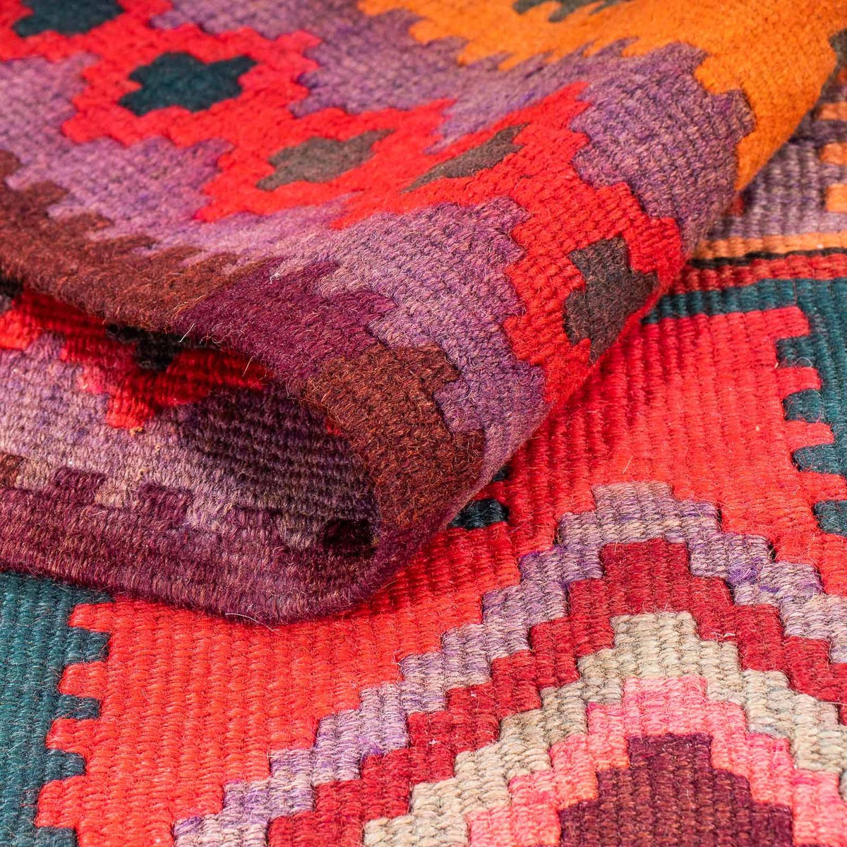 Tappeto corsia Tappeto Kelim - Vecchio - 335 x 150 cm - multicolore