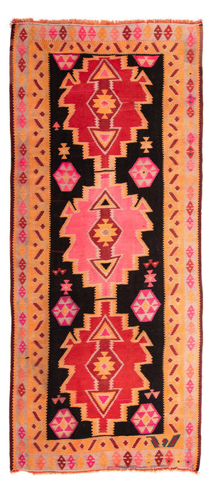 Tappeto corsia Tappeto Kelim - Vecchio - 330 x 150 cm - multicolore