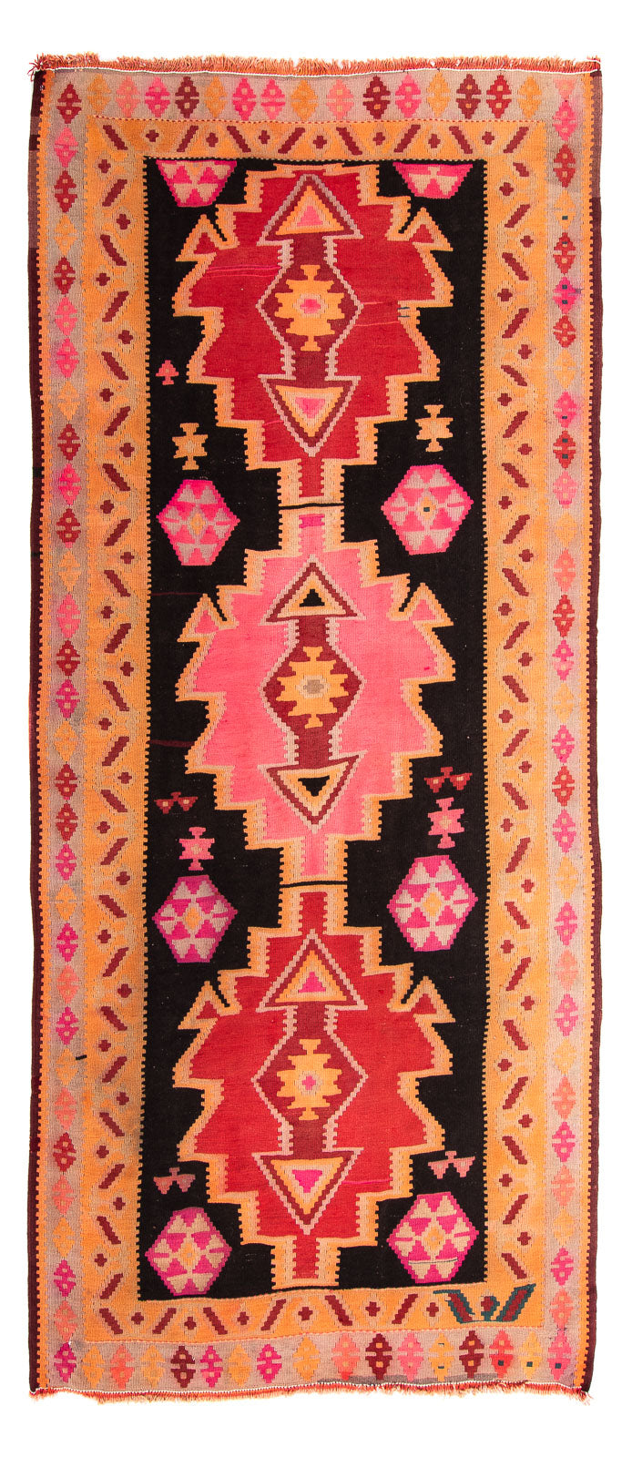 Tappeto corsia Tappeto Kelim - Vecchio - 330 x 150 cm - multicolore