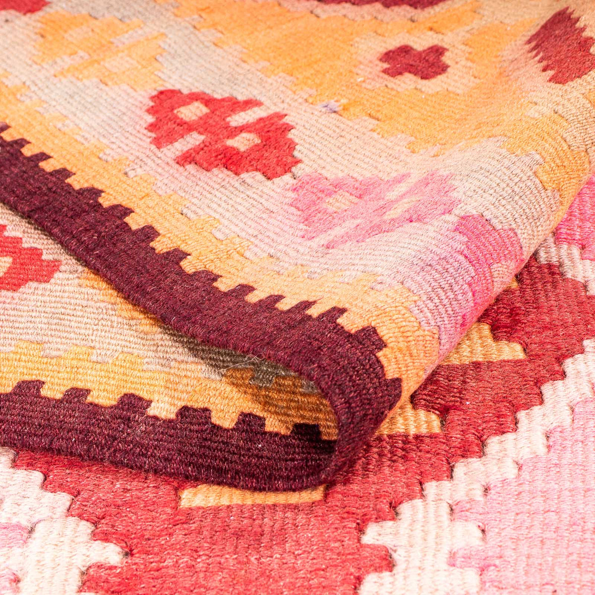 Tappeto corsia Tappeto Kelim - Vecchio - 330 x 150 cm - multicolore