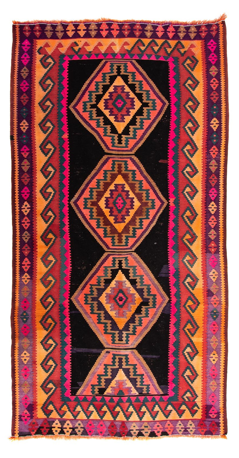 Tappeto corsia Tappeto Kelim - Vecchio - 310 x 160 cm - multicolore