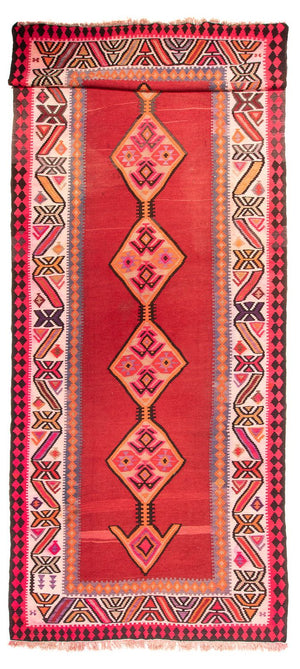 Tappeto corsia Tappeto Kelim - Vecchio - 490 x 190 cm - rosso