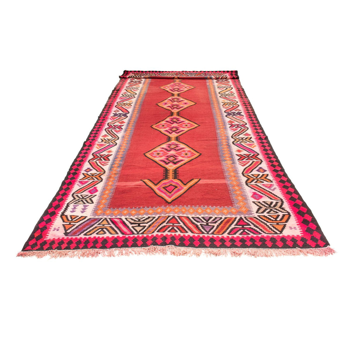 Tappeto corsia Tappeto Kelim - Vecchio - 490 x 190 cm - rosso