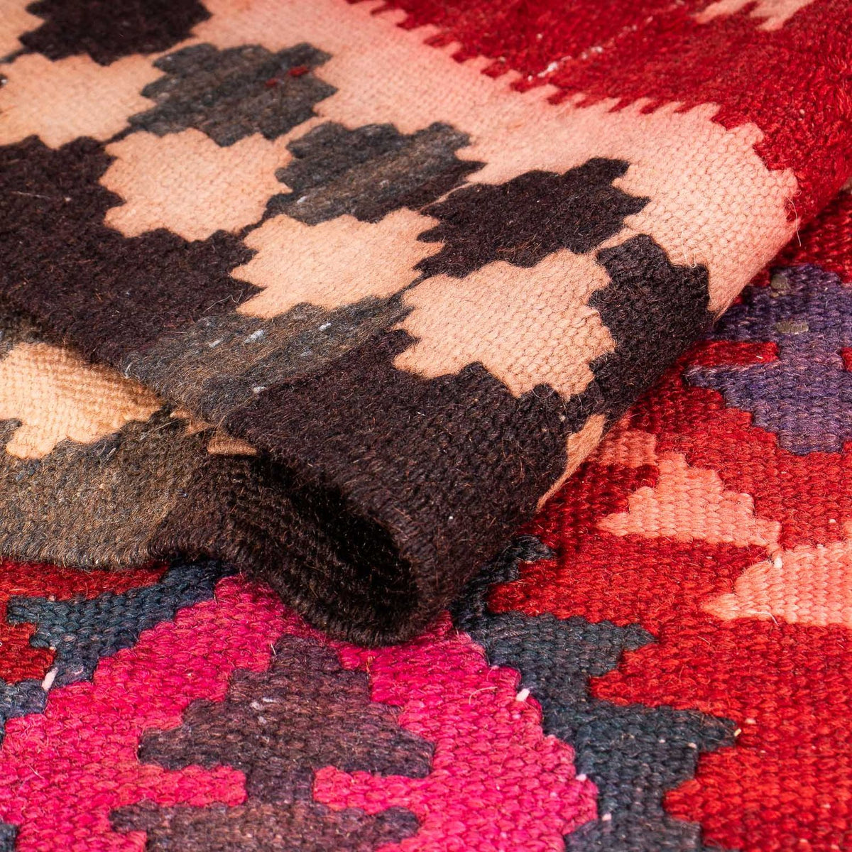 Tappeto corsia Tappeto Kelim - Vecchio - 350 x 150 cm - multicolore