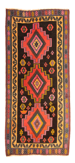 Tappeto corsia Tappeto Kelim - Vecchio - 300 x 150 cm - multicolore