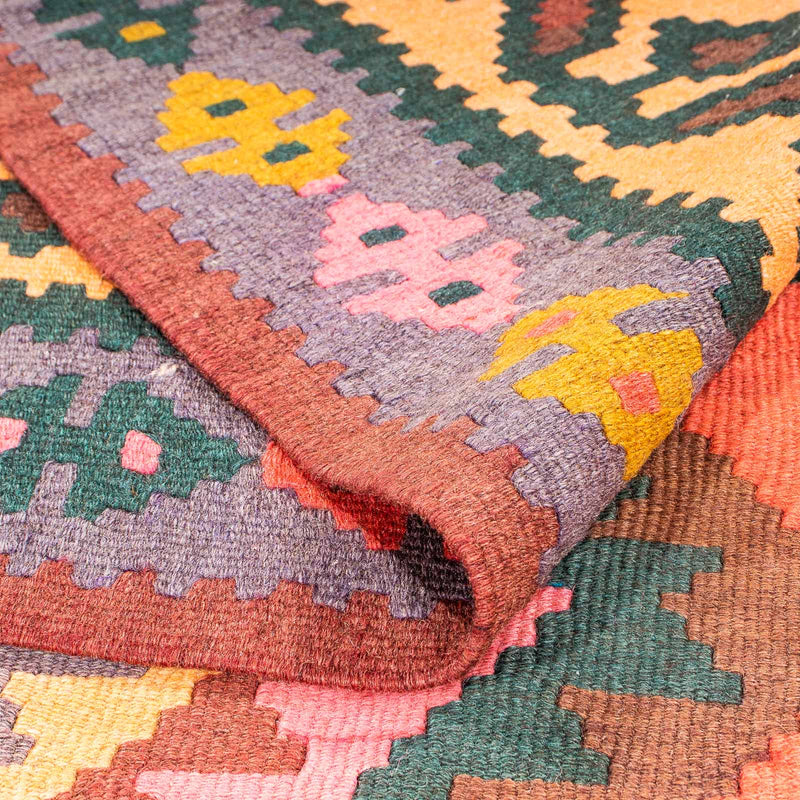 Tappeto corsia Tappeto Kelim - Vecchio - 300 x 150 cm - multicolore