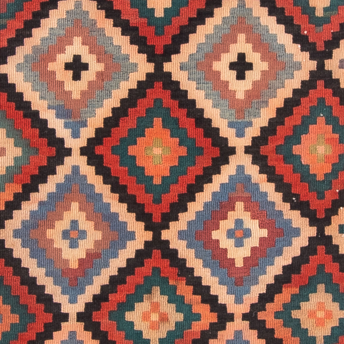 Tappeto corsia Tappeto Kelim - Vecchio - 225 x 112 cm - multicolore