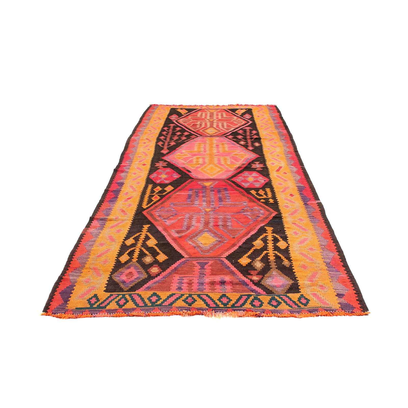 Tappeto corsia Tappeto Kelim - Vecchio - 305 x 160 cm - multicolore