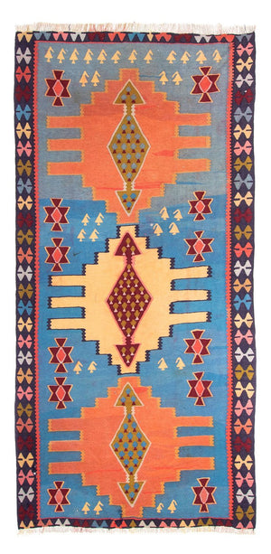 Tappeto corsia Tappeto Kelim - Vecchio - 280 x 140 cm - multicolore