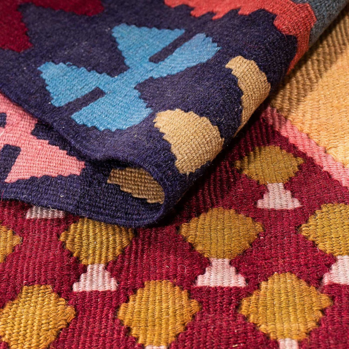 Tappeto corsia Tappeto Kelim - Vecchio - 280 x 140 cm - multicolore