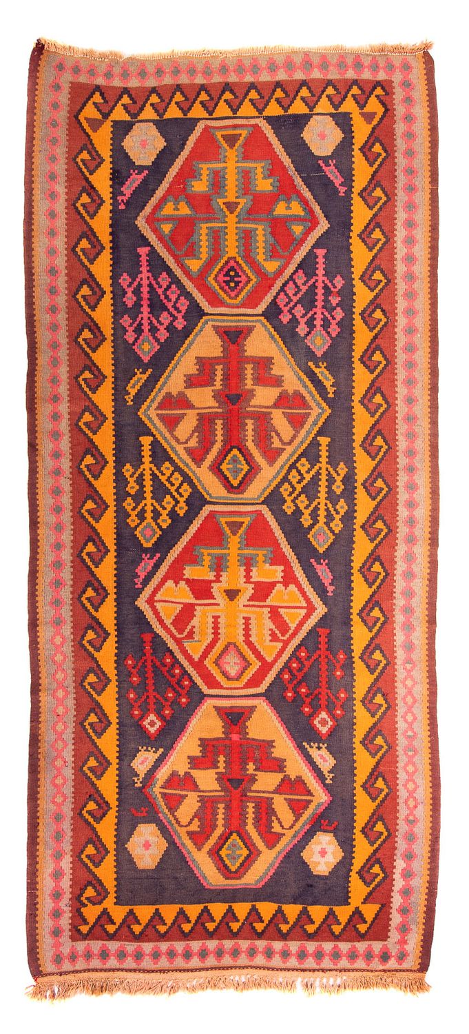 Tappeto corsia Tappeto Kelim - Vecchio - 340 x 155 cm - multicolore