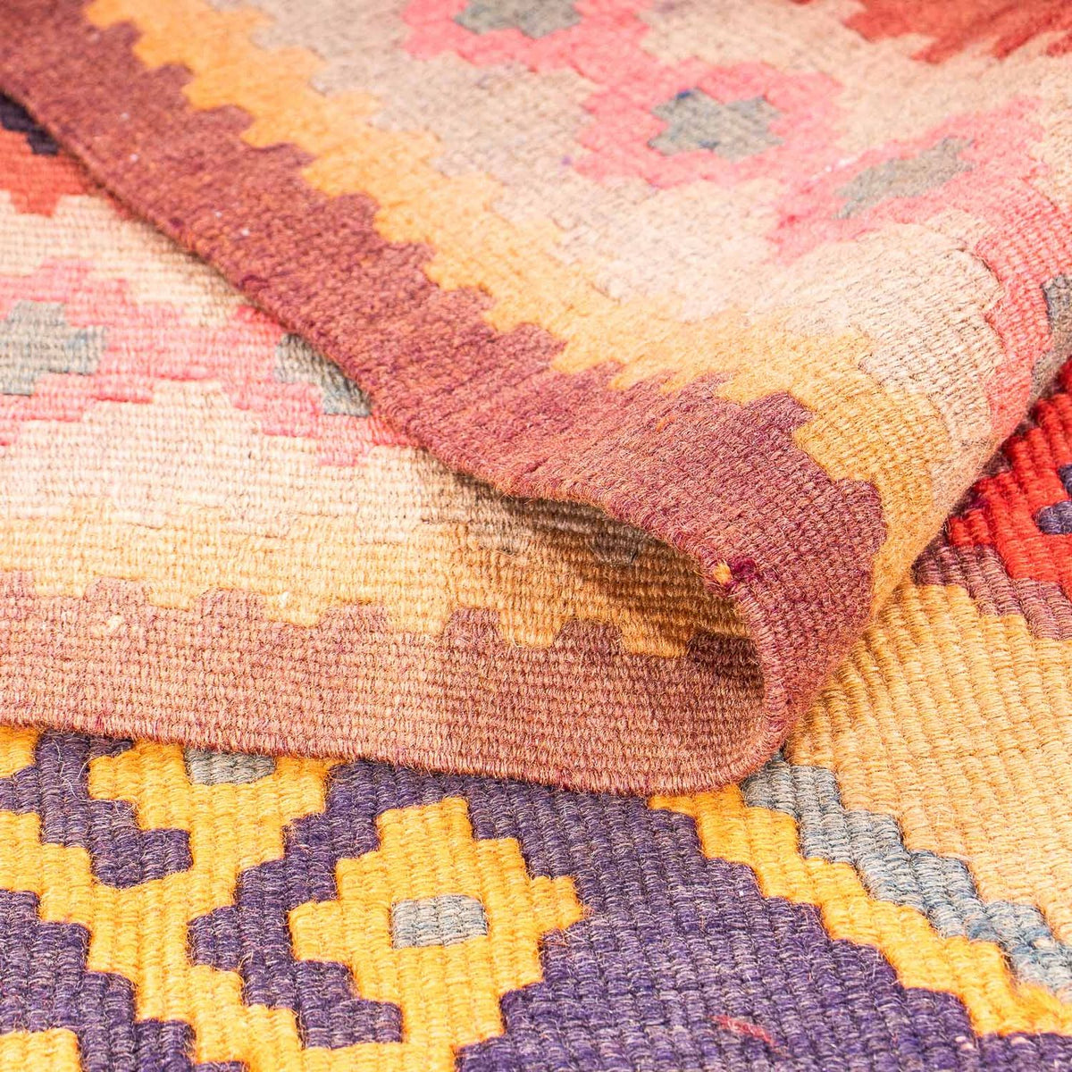 Tappeto corsia Tappeto Kelim - Vecchio - 340 x 155 cm - multicolore