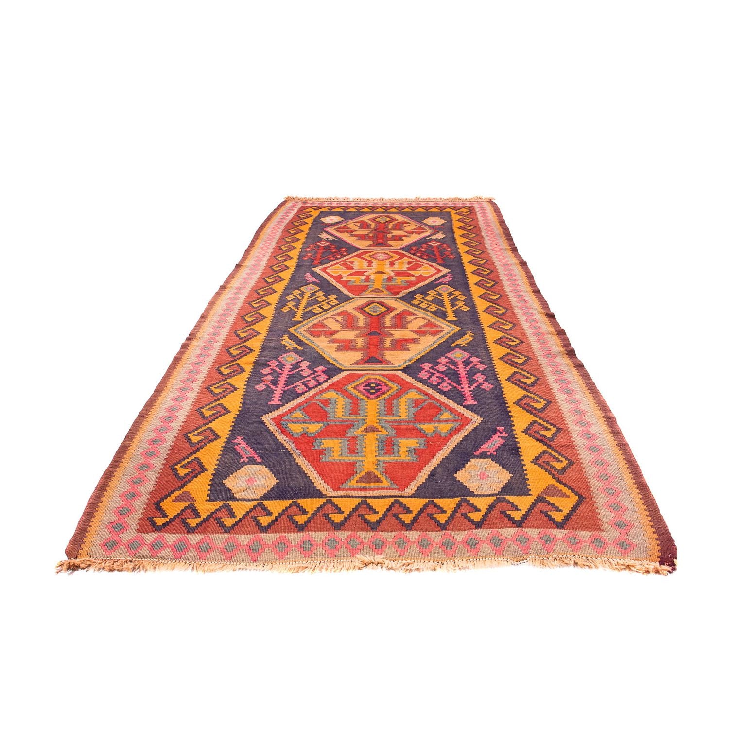 Tappeto corsia Tappeto Kelim - Vecchio - 340 x 155 cm - multicolore