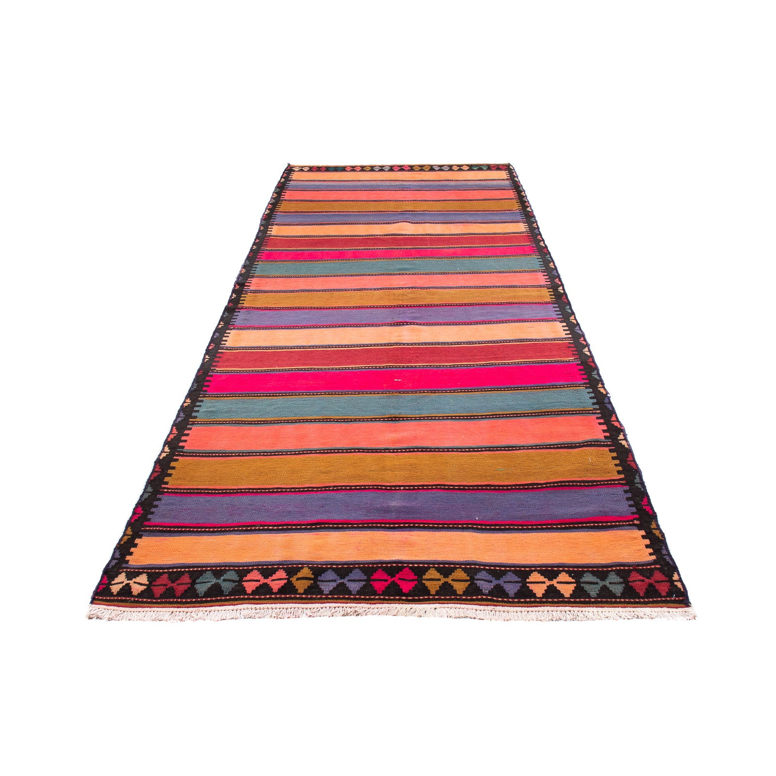 Tappeto corsia Tappeto Kelim - Vecchio - 370 x 137 cm - multicolore