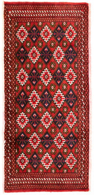 Tappeto Turkaman - 130 x 60 cm - rosso