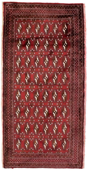 Tappeto Turkaman - 130 x 60 cm - rosso