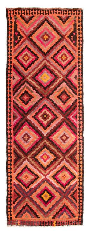 Tappeto corsia Tappeto Kelim - Vecchio - 370 x 140 cm - multicolore