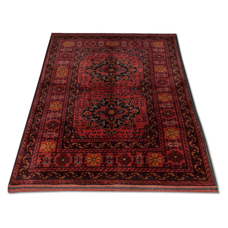 Tappeto afgano - Kunduz - 138 x 96 cm - rosso