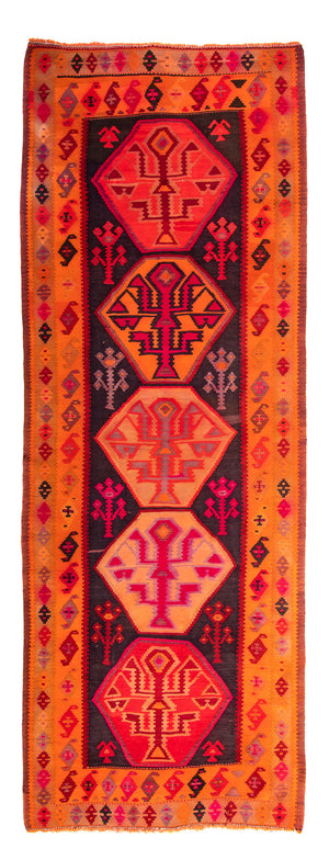 Tappeto corsia Tappeto Kelim - Vecchio - 360 x 140 cm - multicolore