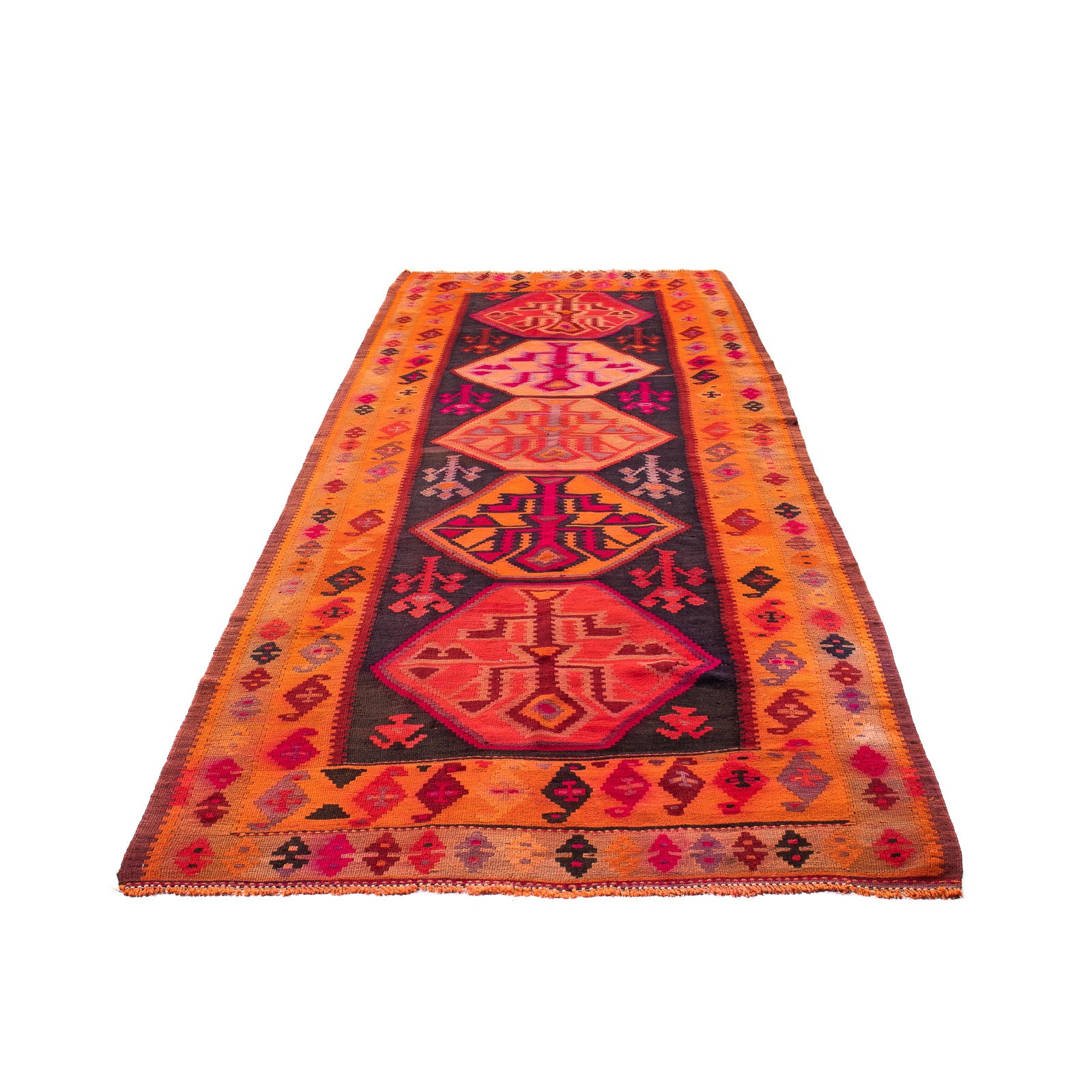 Tappeto corsia Tappeto Kelim - Vecchio - 360 x 140 cm - multicolore