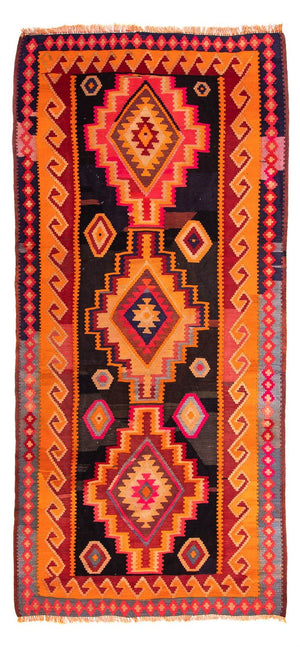 Tappeto corsia Tappeto Kelim - Vecchio - 320 x 155 cm - multicolore