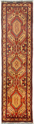 Tappeto corsia Tappeto afgano - Hatschlu - 307 x 83 cm - rosso